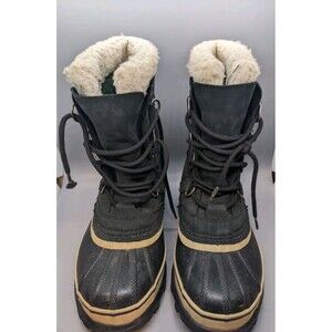 Womens Sorel Caribou Winter Waterproof Snow Boots Black Stone Size 7 NL-4005-11